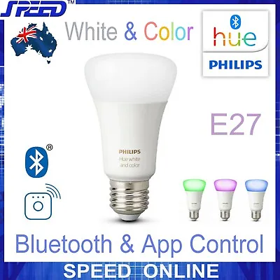 PHILIPS Hue White & Color Ambiance LED Bulb A60 - E27 - Bluetooth & WiFi Control • $89.50