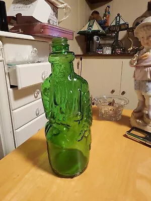 Vintage 60s Moses Anchor Hocking Green Glass Bottle • $27