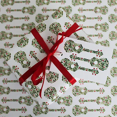 Christmas Ukulele Luxury Gift Wrap And Tags Music Musicians Wrapping Paper • £3.50