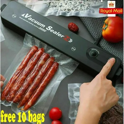 Portable Automatic Vacuum Sealer Machine Food Vaccum Packing Wet & Dry W/ Bags • £6.39