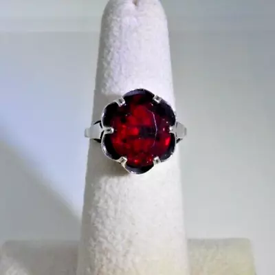 Vint Sarah Coventry July Birthstone Buttercup Crown Ring Sterling Silver Adjusta • $49.95