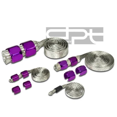$27.88 • Buy Jdm Braided Steel Hose Vacuum/fuel/radiator/heater/oil Lines Purple Dress Up Kit