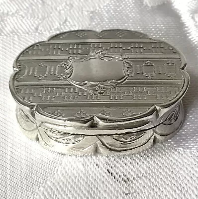 1866 Victorian Solid Silver Guilloche Engraved Vinaigrette By Robert Thornton • $301.18