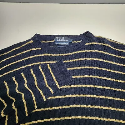 Mens Polo Ralph Lauren Hand Knitted Vintage Sweater 2xl • $74.50