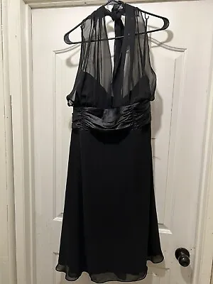 Womens Plus Size 18 Chiffon Pageant Dress Prom Cruise Wedding Black SL Fashions • $29