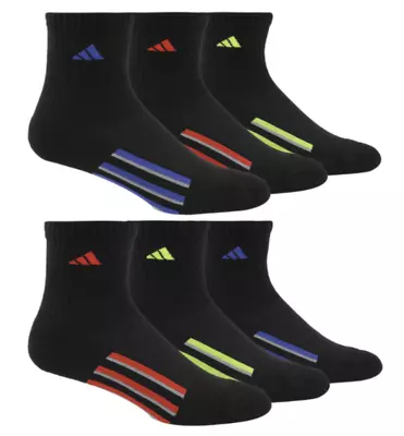 Adidas Youth Kids Boys Girls Children Cushioned High Quarter Socks 6-Pair • $39.95