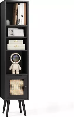 Narrow Wooden Freestanding Bookcase With 12-Position Adjustable Shelves • £84.98