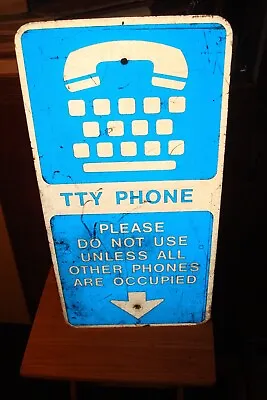 Vintage Telephone Sign Old Reflective Tty Phone Sign • $49.99