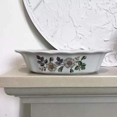 Vintage Marks And Spencer Ecru Fluted Autumn Leaves Serving Bowl Dish M&S • £10