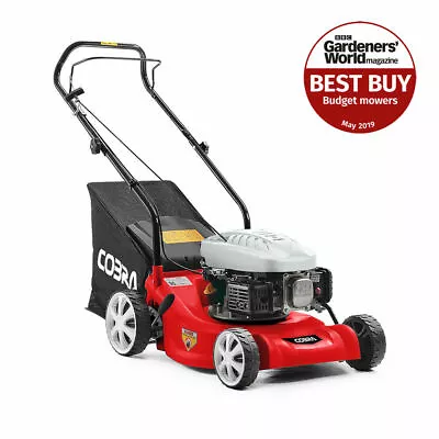 Cobra 41cm 16  Petrol Push Lawnmower Lightweight Polymer Deck Lawn Mower M41C • £174.99