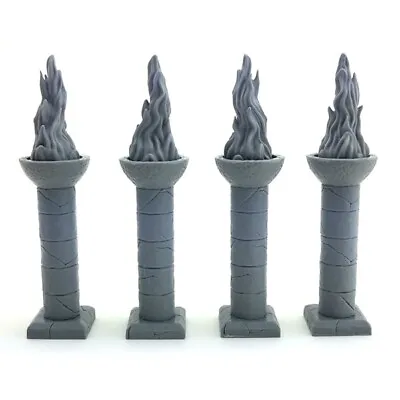 Fire Pillars / Miniature Accessories / Gaming Scenery Terrain / Dioramas • $12
