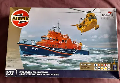 Airfix A98668 1:72 RNLI Severn Class Lifeboat And Sea King Helicopter Set - New • £60