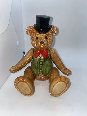 1983 Vintage Schmid Ceramic Teddy Bear Music Box Plays  The Entertainer  8.25  • $20