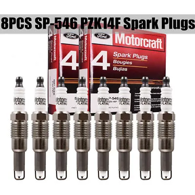 8Pcs Motorcraft SP546 Spark Plugs SP-546 PZK14F Genuine New For Ford F150 F250 • $34.99