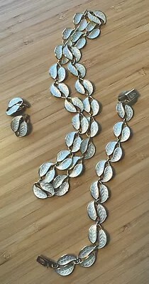 Vintage David Andersen Sterling Enamel Leaf Necklace Bracelet Earrings Winneas • $395