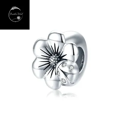 Daisy Flower And Ladybird Stopper Bead Charm Genuine Sterling Silver 925 With CZ • £15.99