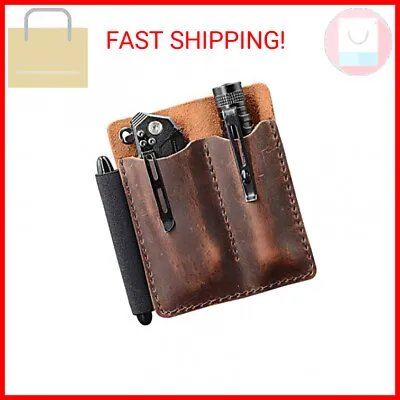 EDC Leather Pocket Organizer Pocket Slip Pocket Knife Pouch EDC Carrier With • $19.28