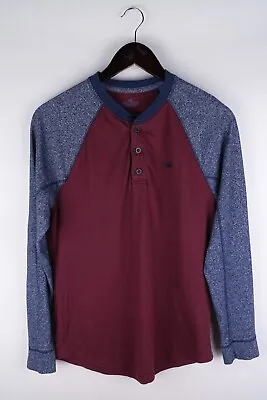 Hollister Men T-Shirt Long Sleeves Casual Red Cotton Blend Pullover Size S • £22.03