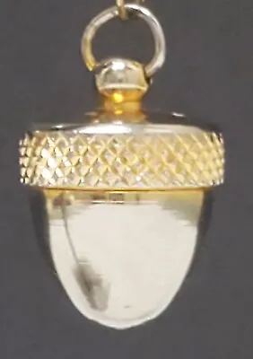 Vtg Unique Acorn Poison Bottle Pendant Stainless Brass Tone • $15