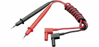 PAIR Of RIGHT ANGLED REPLACEMENT MULTIMETER TEST METER RED And BLACK LEADS (RM2) • £3.49