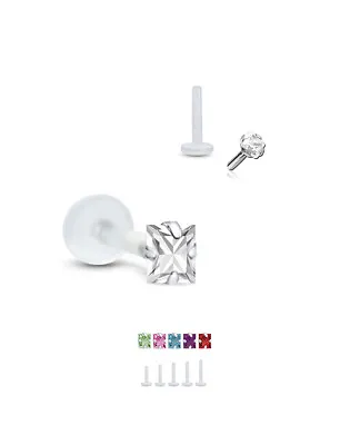 Bioflex Labret Style Push Pin Labret Nose Stud Screw Monroe 2mm Square 18G 16G • $9.99