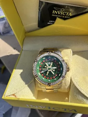 INVICTA 28713 Specialty Casino Automatic Roulette Analog Green Series. • $300