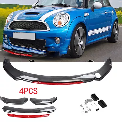 Front Bumper Lip Splitter Spoiler Body Kit Carbon Fiber Style For MINI COOPER • $89.99