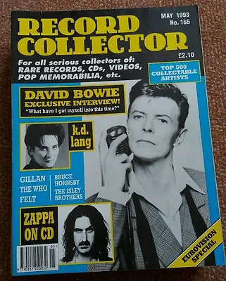 £4.49 • Buy Record Collector May 1993 No 165 David Bowie Frank Zappa Gillan The Who Felt