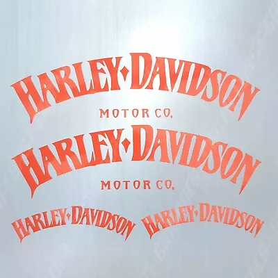 $9.97 • Buy 4 X HARLEY DAVIDSON Decal Set GLOSS ORANGE Motorcycle Stickers Tank Helmet