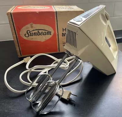 Vintage SUNBEAM HAND MIXER HM-12DW White Tested • $19.99