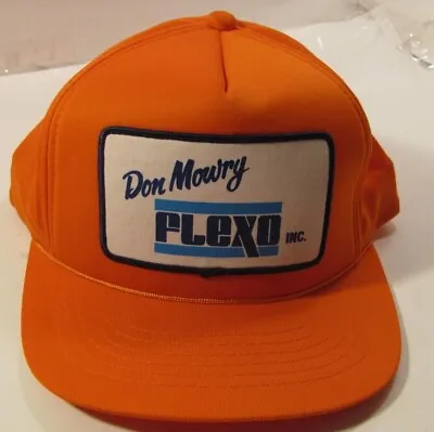 $12.95 • Buy Vintage Blaze Orange Snapback Trucker Hat Don Mowry FLECO Inc. Ball Cap 