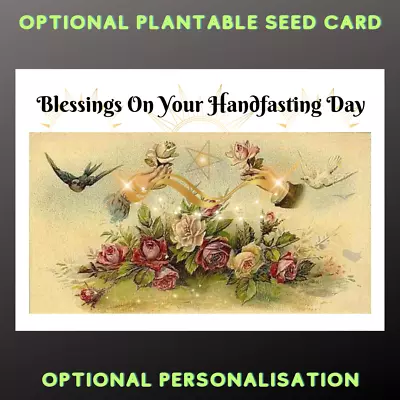 Blessings Handfasting Day Card Seeded Personalise Pagan Spiritual Wicca Wedding • £2.99