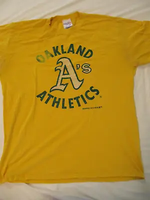 Vintage Oakland Athletics A's Yellow Shirt XL Super Soft Material • $8.99