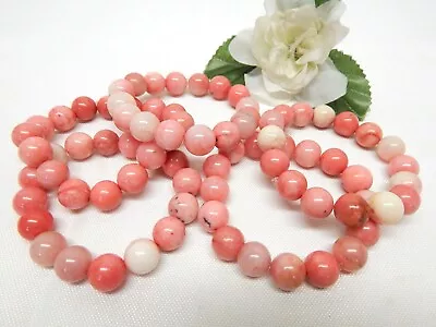 5 Pc. PINK JADE STONE BEAD BRACELET LOT • $9.99