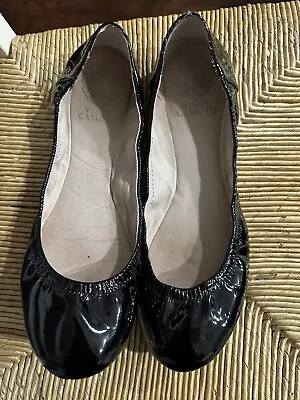 Vince Camuto ELLEN Patent Leather Rouned Toe Scrunch Ballet Flats 8M • $14.99