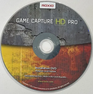 Roxio Game Capture HD Pro Installation DVD Disc Only In A Clear Sleeve • £10