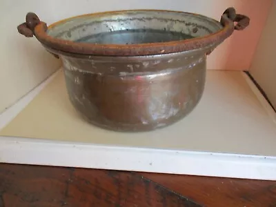 Antique Cauldron Copper And Metal Early 1900's • $24.95