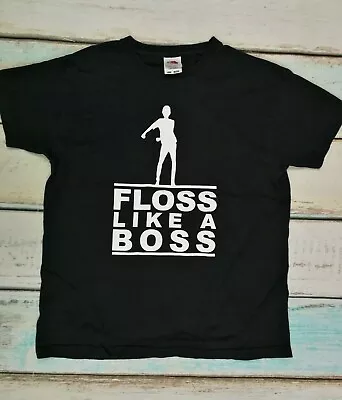  Floss Like A Boss  Boys Black Short Sleeved T-Shirt Age 9-11 Years • £3.99