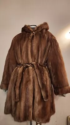 Saga Fur Mink Flared Belted Coat Size L • $2000