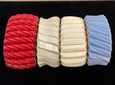 VTG Metal Expansion Bracelets 1 LERU Lucite Thermoset Flex Lot / 4 FREE SHIP JCS • $33.99