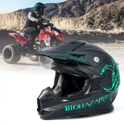 Orthrus DOT Sport Adult Off-Road Helmet Motocross ATV Dirt Bike Helmet Black • $57.59