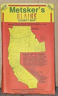 Late 1990's Metsker's Map Of Blaine County Idaho • $6.99