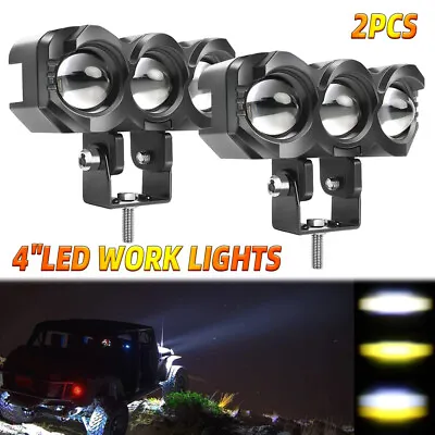 4inch LED Work Light Amber White Cube Pods Spot Flood Driving Fog Lamp Offroad • $23.67