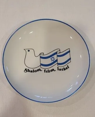 Naaman ”Shalom From Israel  Porcelain Hanging Plate Dove With Flag  • $5.11