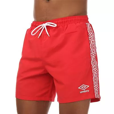 Men's Umbro Tape Swim Shorts In Red • £9.99