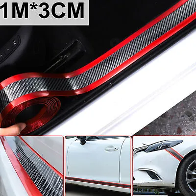 $15.80 • Buy Carbon Fiber Car Door Sill Scuff Cover Plate Auto Accessories Protector Sticker