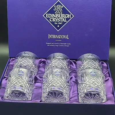 £69 • Buy Edinburgh Crystal Old Fashioned Whisky Tumblers Balmoral Cut 8cm Vintage Set 6