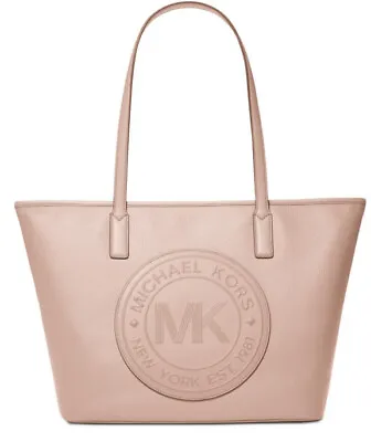 New Michael Kors Medium Sport Top Zip Tote Pebble Leather Bag Soft Pin Handbag • $159.99