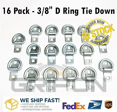 16x 3/8  D Ring Tie Down 5000lbs Surface Mount Anchor Flatbed Boat Trailer Truck • $35.96