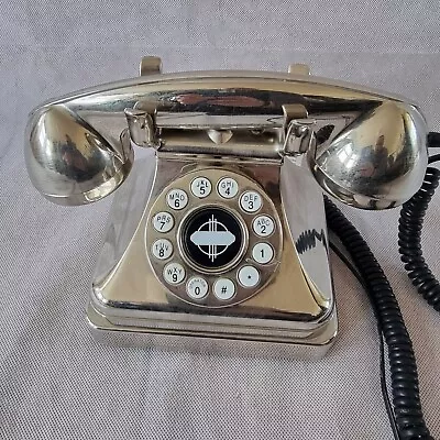 Wild & Wolf Chrome Home Phone Push Dial Landline / Retro Style • £24.99